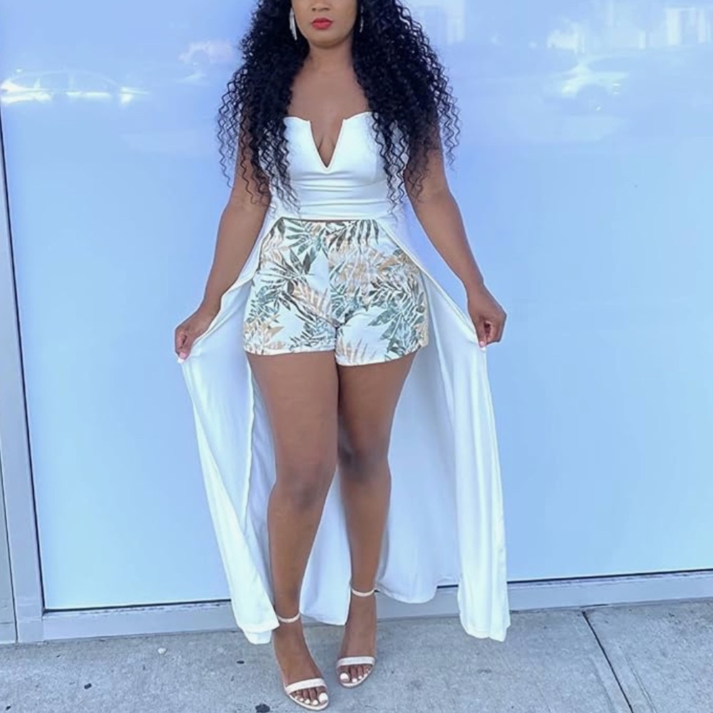 Sexy V Neck High Low Crop Top - White